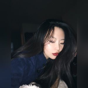 Navy blue vintage tradintional Chinese dress